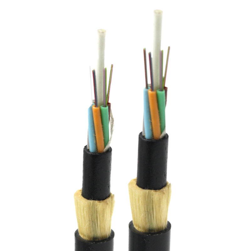 Cable de fibra aérea ADSS 6 8 core 12 24 48 Core Cable de fibra óptica para exteriores