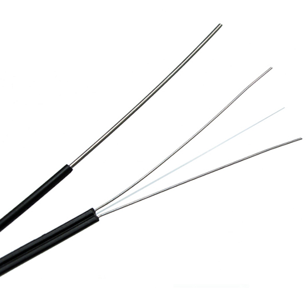 Cable de fibra óptica de bajada para exteriores FTTH|Cable autoportante GJXFH 1 2 4 núcleos G652A1 LSZH negro