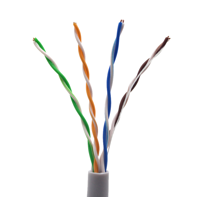 Cable Ethernet gris PVC 1000ft CAT5E Utp Cable Ethernet de cobre desnudo
