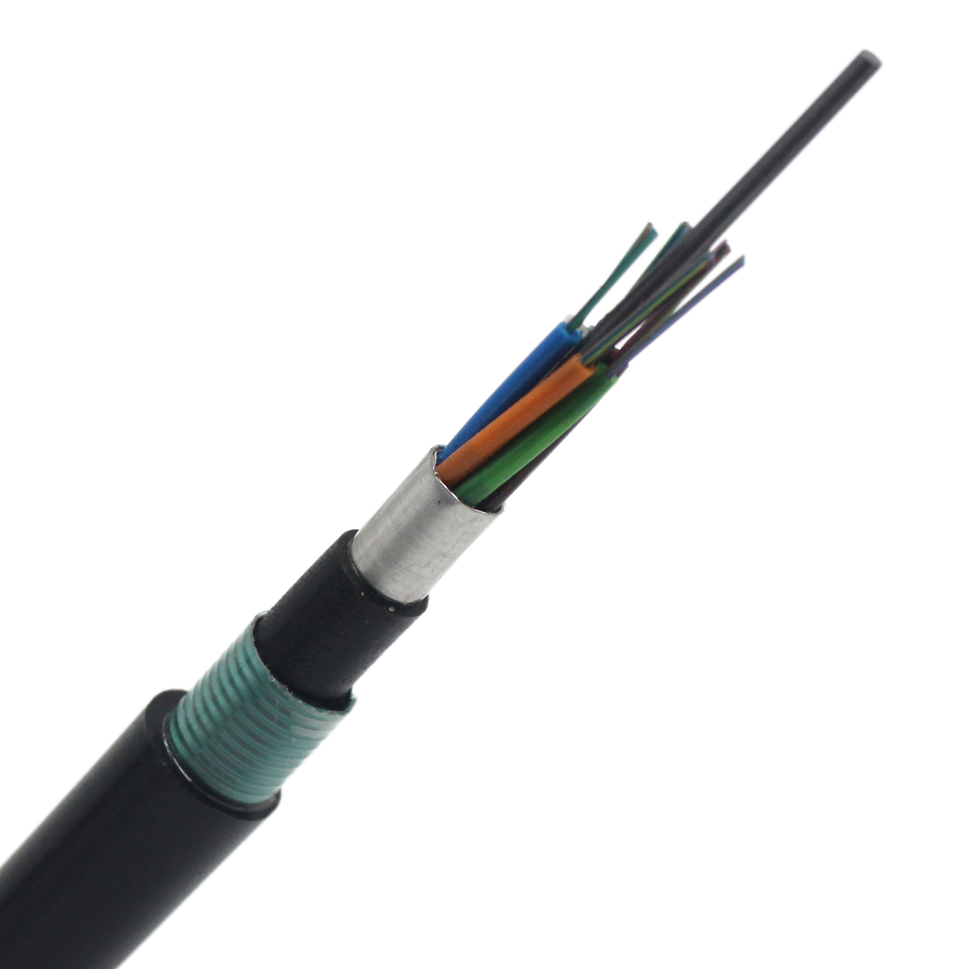 12/24/48/72/144 quitan el corazón al cable de fibra óptica blindado para interiores de aluminio GYTA53 para exteriores