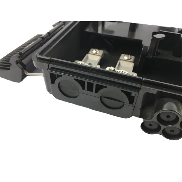 Caja de distribución de máquina de cables de fibra óptica, caja de unión FDB FTTH negra de 16 puertos