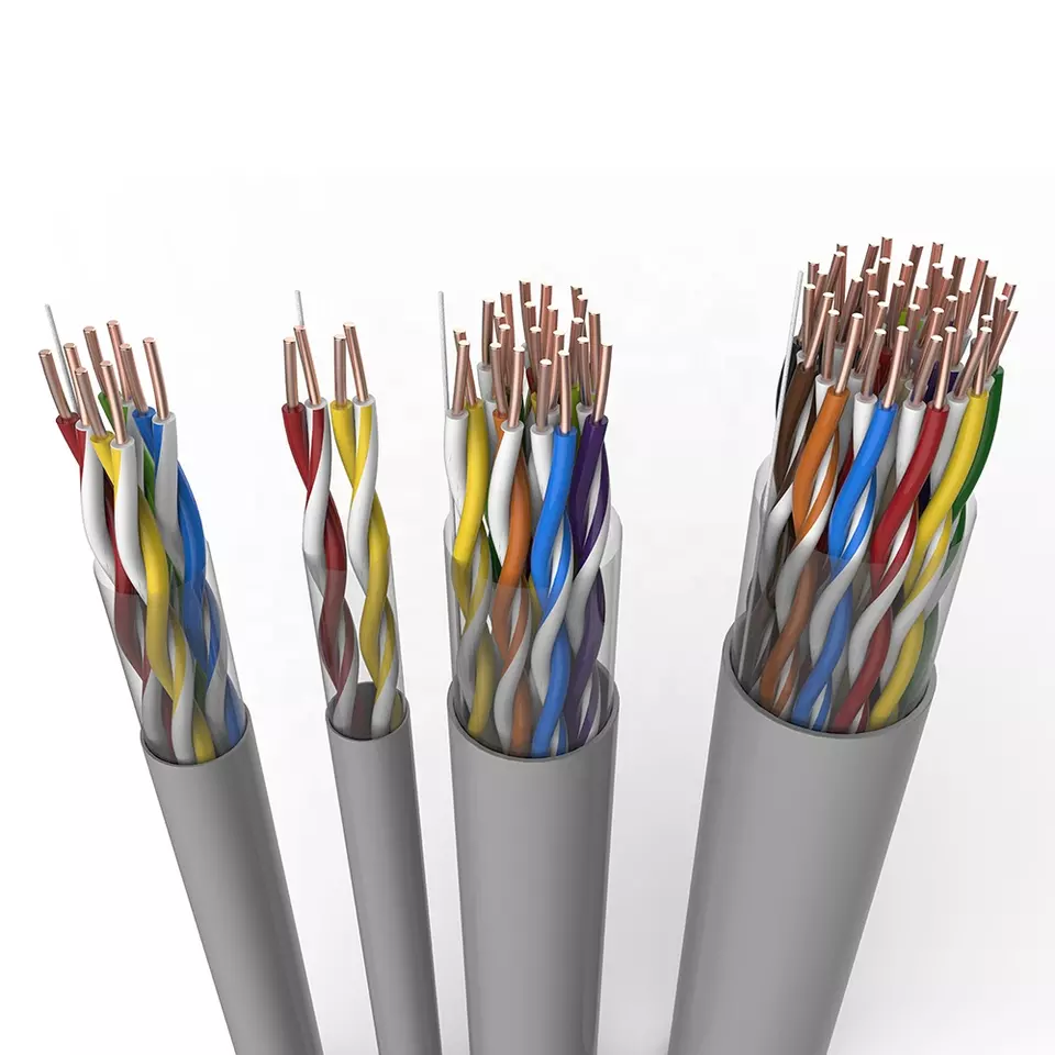 Cable subterráneo de 32 pares con relleno de gelatina de 0,5 mm para exteriores Cable de teléfono de 50 pares