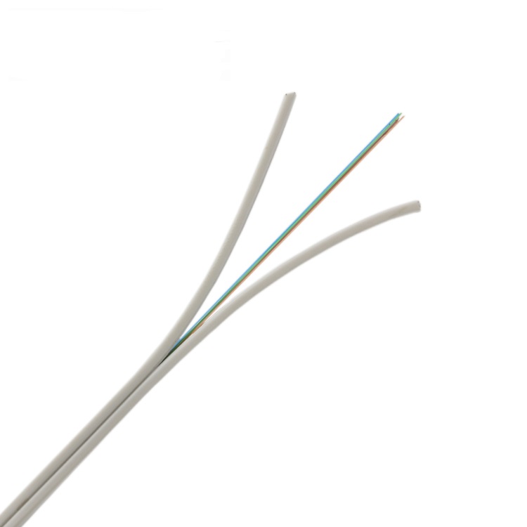 Cable FTTH Monomodo 2 núcleos G657A1 FRP Cable de fibra óptica de descenso para interiores
