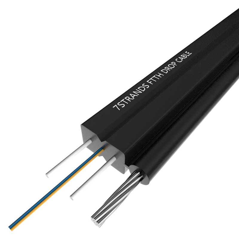Cable de descenso FTTH para exteriores con cable de acero trenzado (0,33 mm * 7)