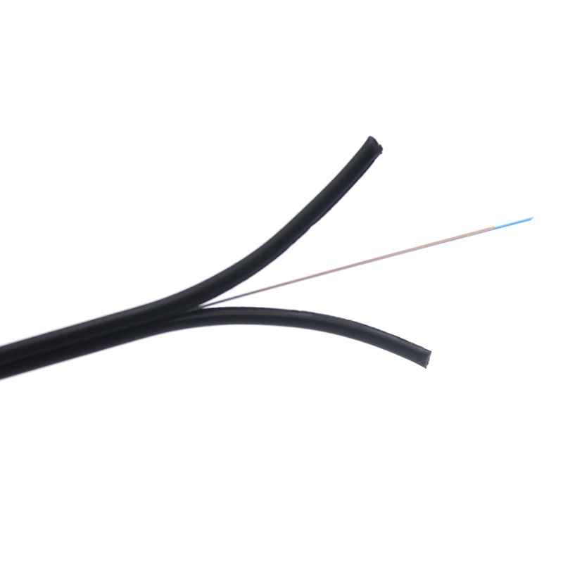 2 núcleos monomodo con 2 cables de derivación FRP FTTH GJXFH paralelos Cable de fibra óptica