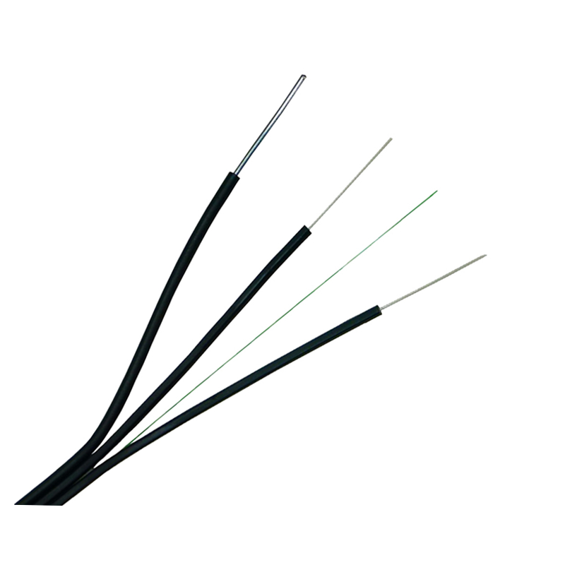 Tipo de arco de FTTH Cable óptico de caída 1 2 4 6 Corazones SM G657A1 G657A2 LSZH Miembro de fuerza de acero Negro