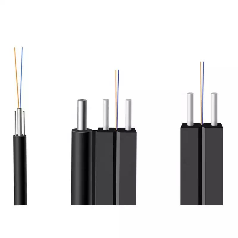 G652d G657a Autosuficiente monomodo GYFTY 1 2 4 Core FTTH Cable de fibra óptica para interiores y exteriores