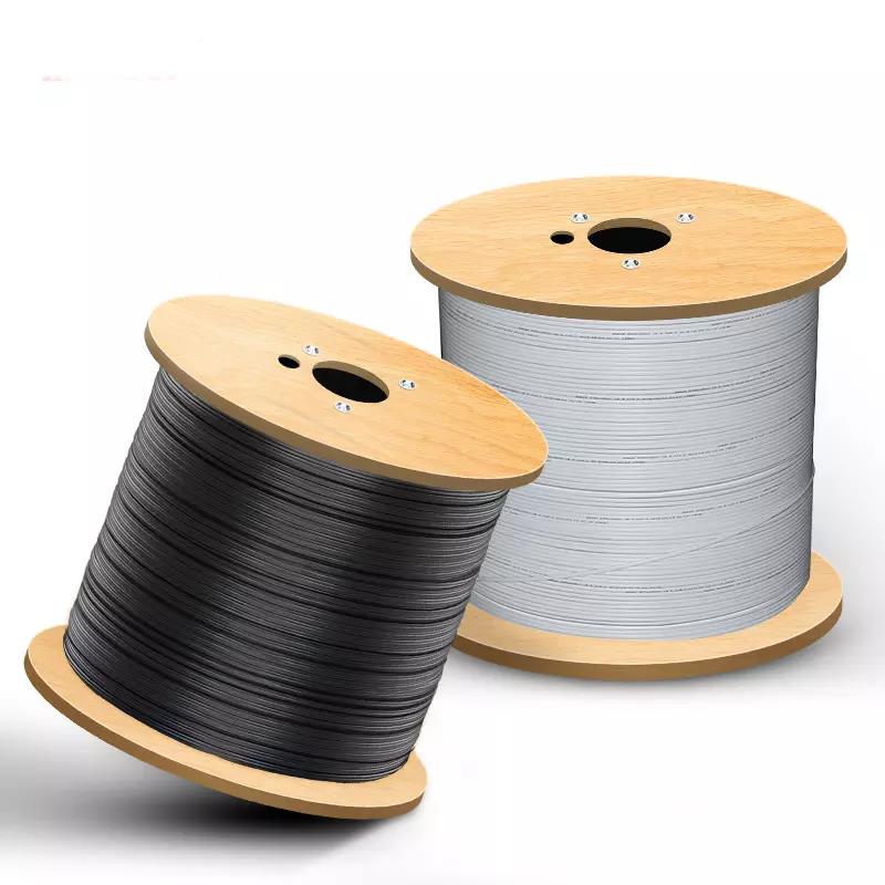Cable blanco y negro para interiores y exteriores, cable de fibra óptica ftth G657A G652D de 1/2/4 núcleos