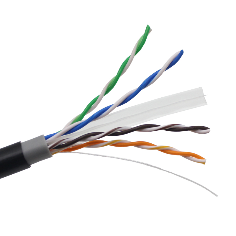 Cable Lan de red al por mayor resistente a los rayos UV 1000 pies Utp al aire libre Cat6 negro impermeable