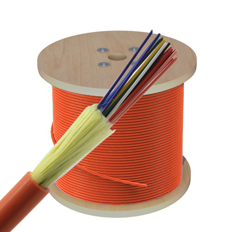 Cable de fibra óptica interior con amortiguación apretada 24 núcleos OM1 OM2 GJFJV 0.9mm LSZH