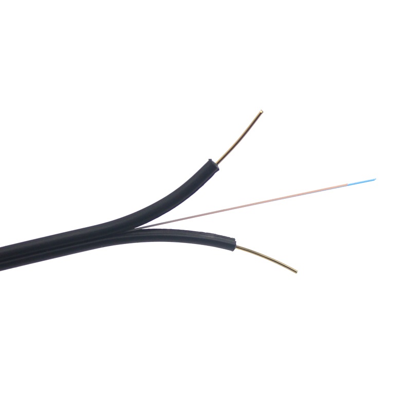 2 núcleos monomodo con 2 cables de derivación FRP FTTH GJXFH paralelos Cable de fibra óptica