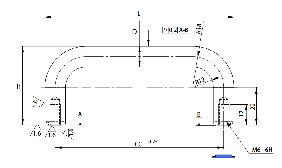 A005HD-12-hygienic-stainless-steel-handle-dimensions-drawing