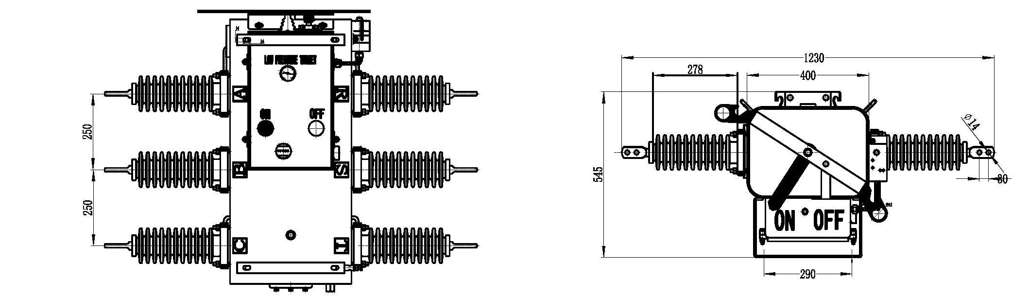 LW3F series 15KV 27KV 38KV SF6 Load Break Switch07