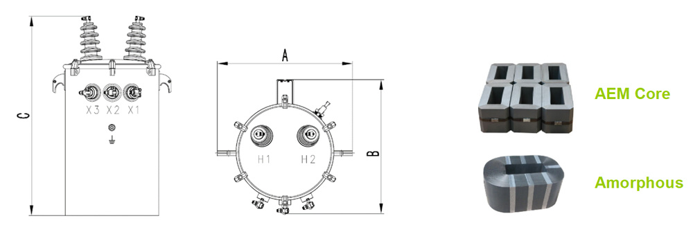 Single Phase Overhead Distribution Pole Mounted Tr03