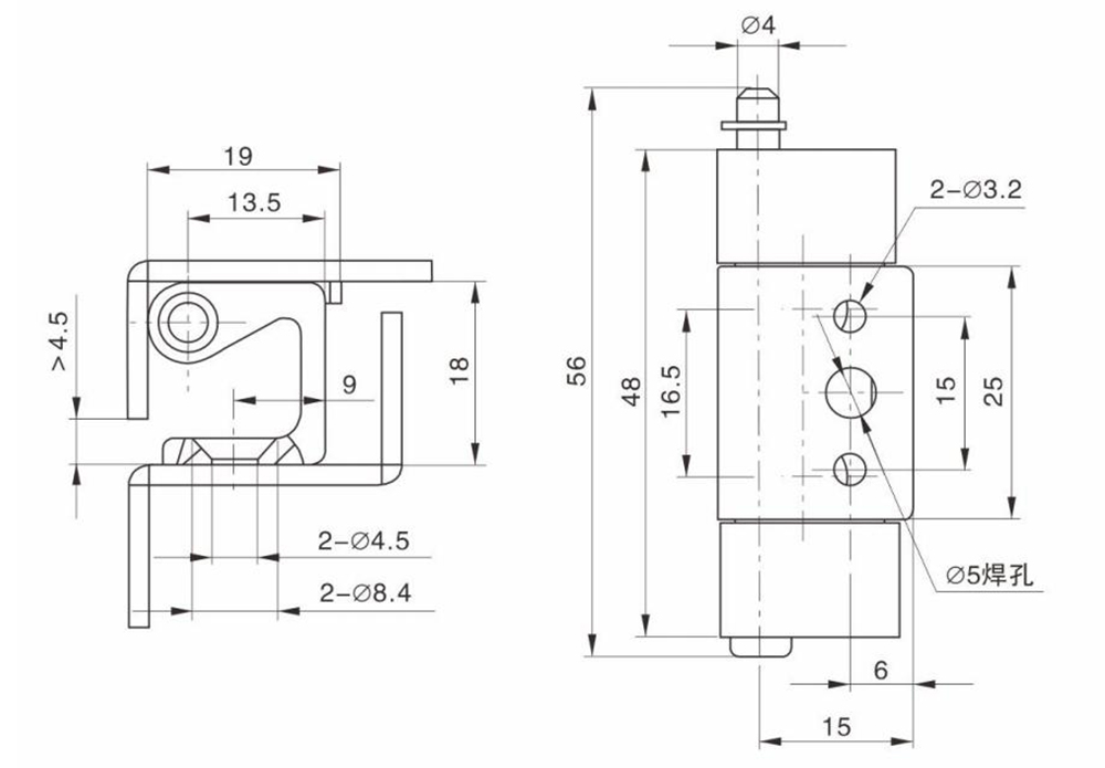 CL237-2型橱柜工业不锈钢304固定铰链.jpg