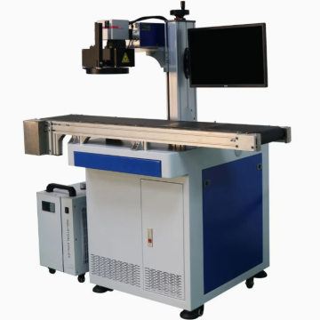 CCD Fiber Optic Vision Positioning Marking Mobile Laser Machine with Conveyor Belt