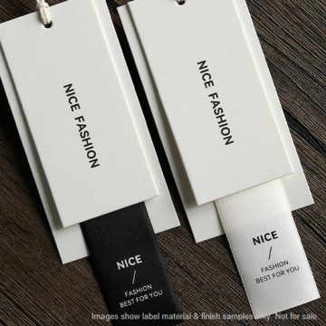 Ribbon & Cream Card Clothing Hangtags: Practicality Meets Texture
