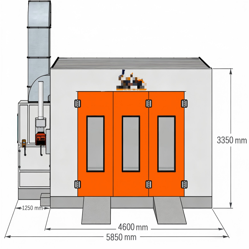 Custom Propane Heated Spray Paint Room Delivered with High Airflow and Energy-Saving Design