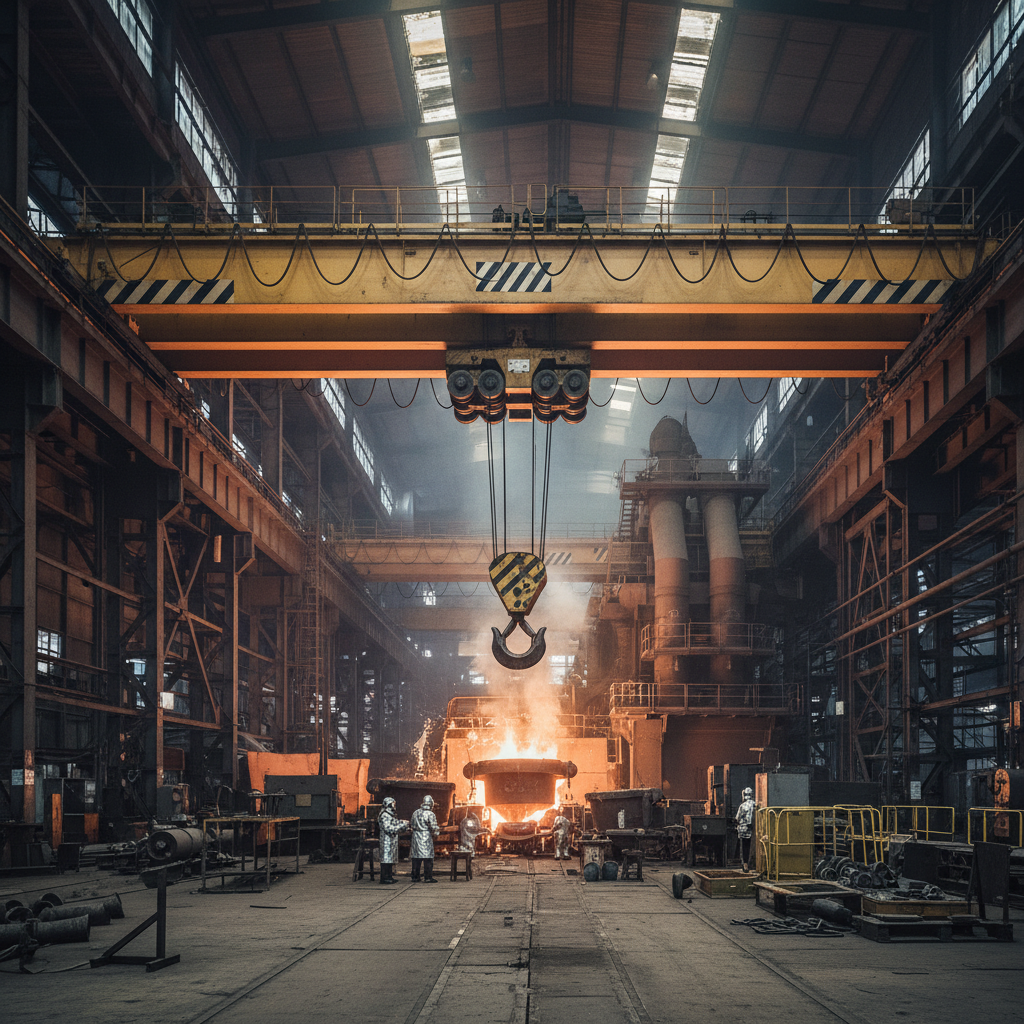 Double Girder Overhead Crane For Steel Mill And Metallurgical Plants