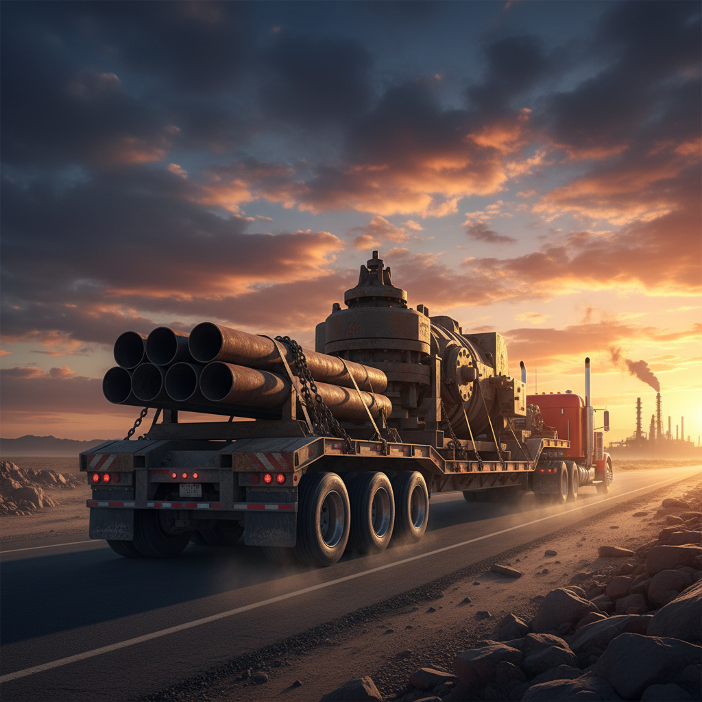 Tri Axle Flatbed Trailer For Oil And Gas Industry Transportation