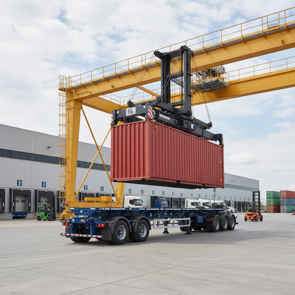 Container Semi Trailer For Warehouse And Logistics Center Lifting