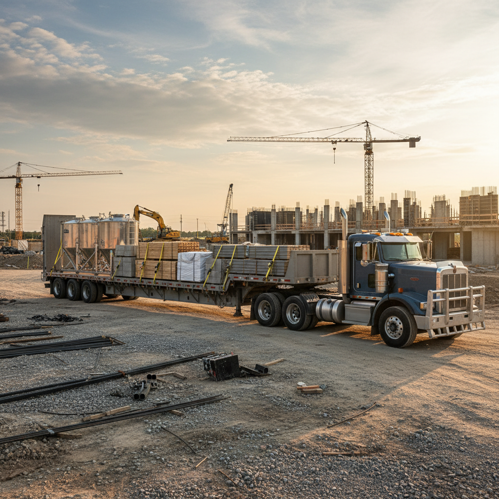 Flatbed Semi Trailer For Bulk Cement And Building Materials Hauling