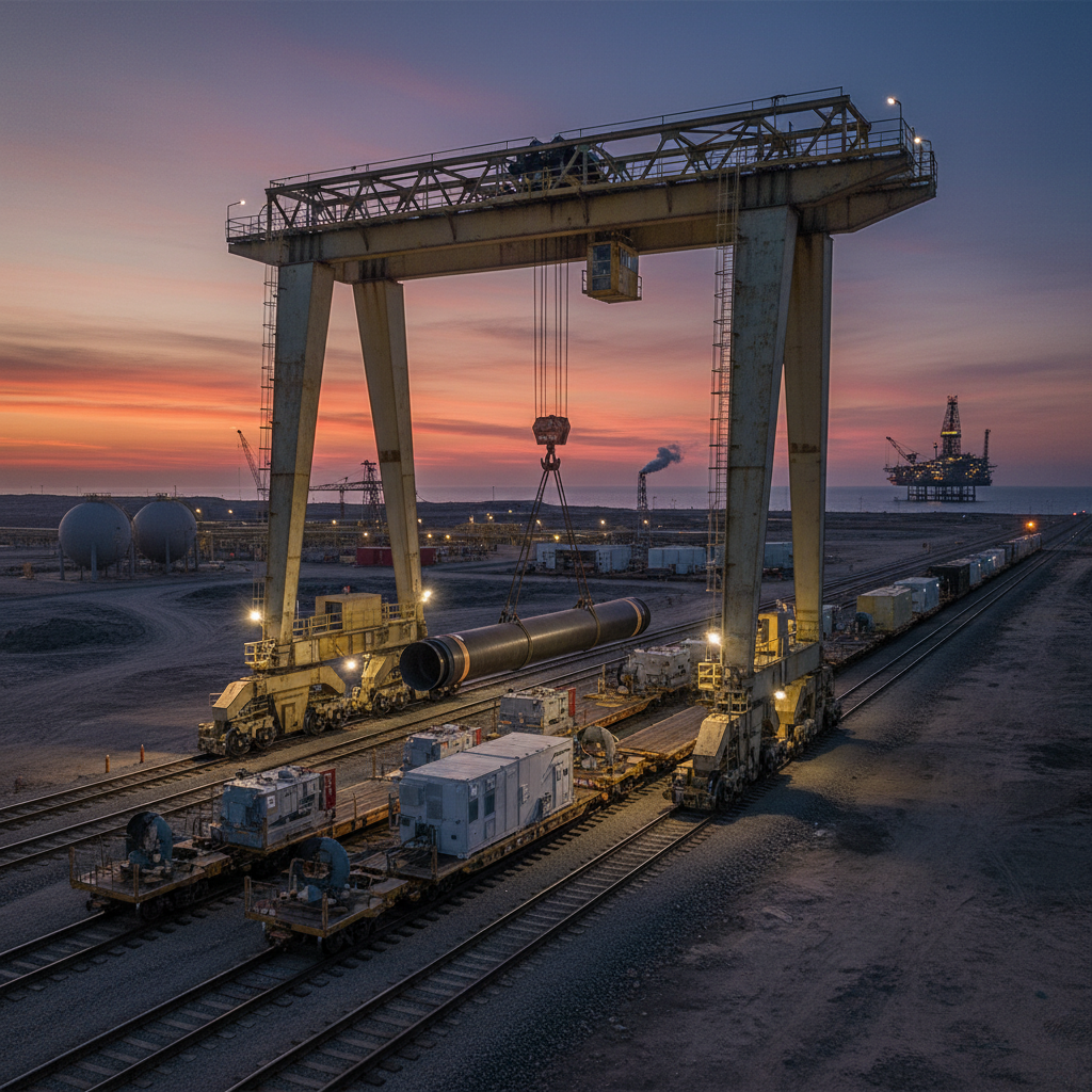 Rail Mounted Gantry Crane For Oil And Gas Industry Transportation