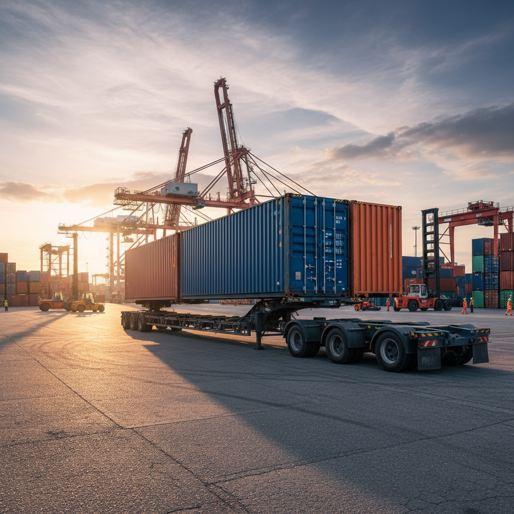 Extendable Flatbed Trailer For Port And Container Terminal Operations