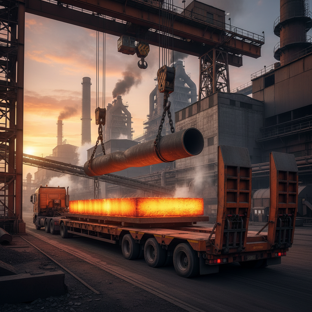 Lowboy Semi Trailer For Steel Mill And Metallurgical Plants