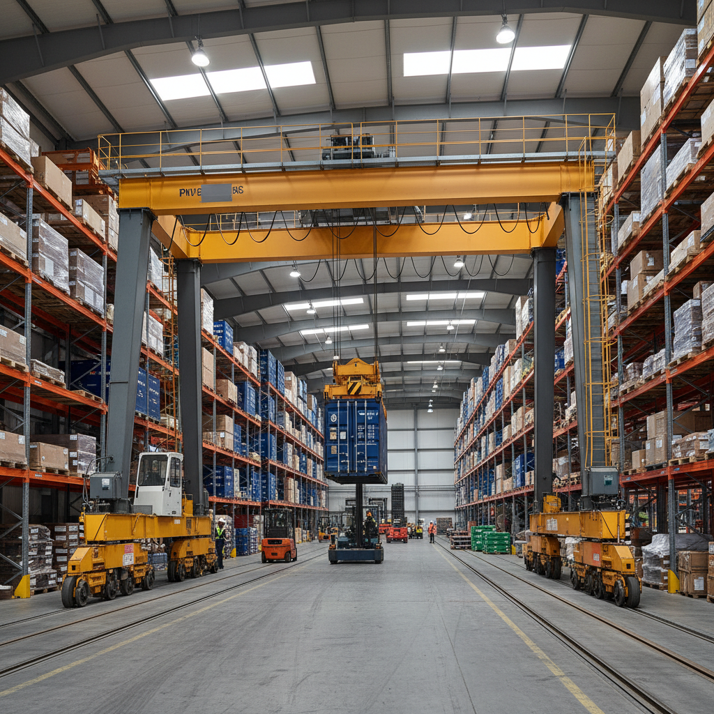Rail Mounted Gantry Crane For Warehouse And Logistics Center Lifting