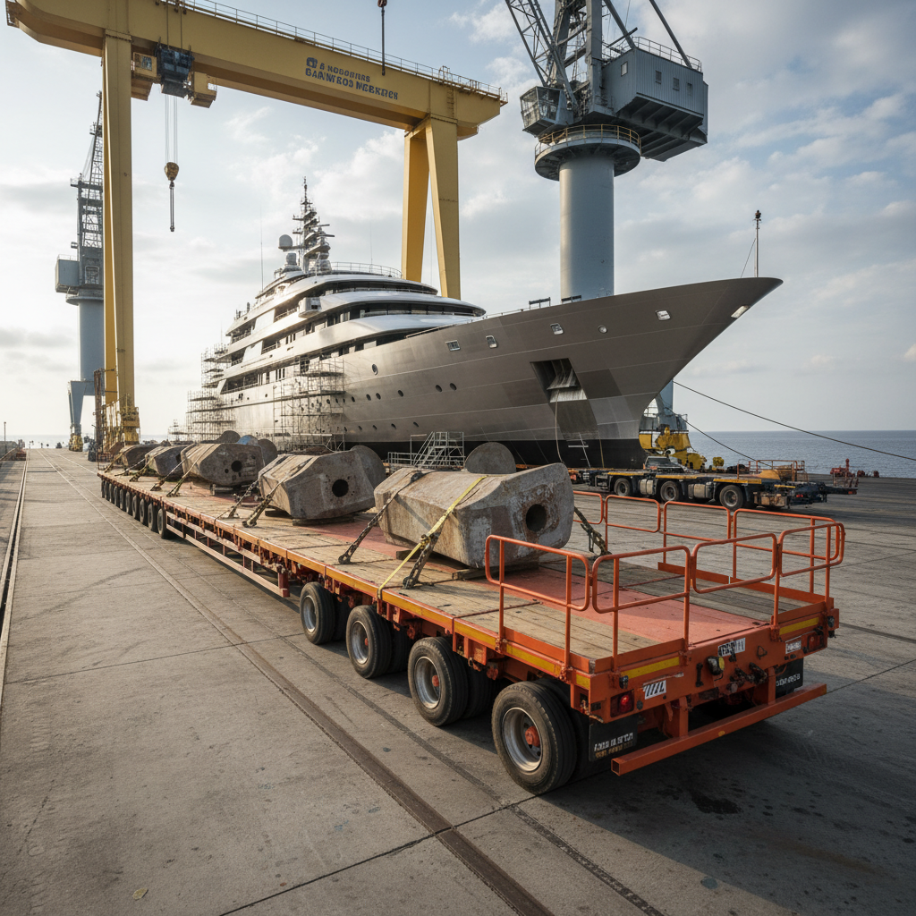 Flatbed Semi Trailer For Shipyard And Heavy Marine Operations