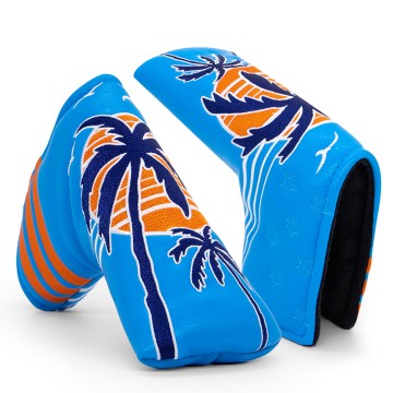 Couvre-tête de putter pour lame de golf, broderie cocotier, fermeture magnétique