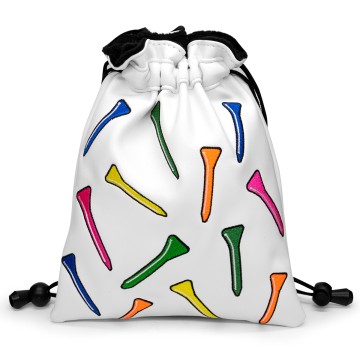 Color Tee Embroidery PU Leather Golf Valuables Pouch