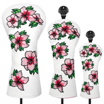 Ensemble de couvre-bois de golf brodés à motif floral