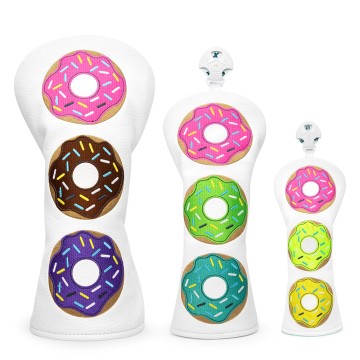 Ensemble de couvre-bois de golf en cuir PU de la série Donut