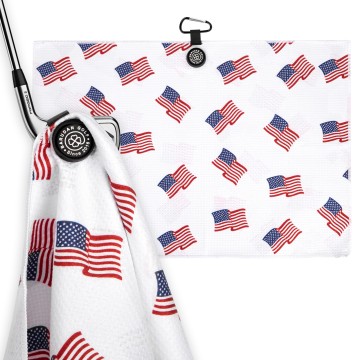 Patriotic Flag Magnetic Microfiber Golf Towel