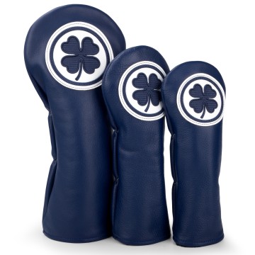 Navy Clover Professional Genuine Leather Golf Headcovers