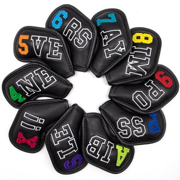Black Custom Golf Iron Head Covers Set