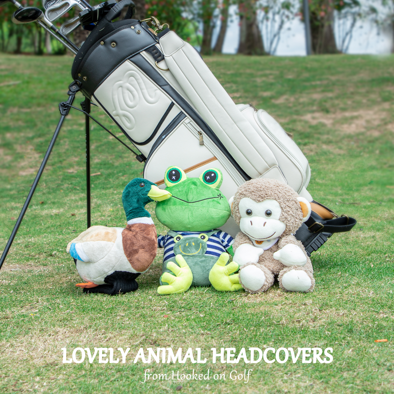 capa de cabeça de taco de golfe de pelúcia com mascote de sapo fofo (9)