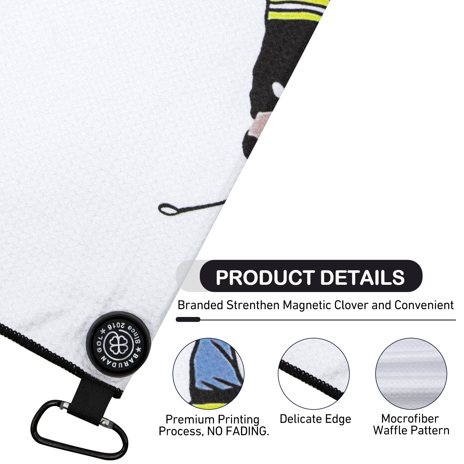 serviette de golf gaufrée en microfibre magnétique personnalisée (3).jpg