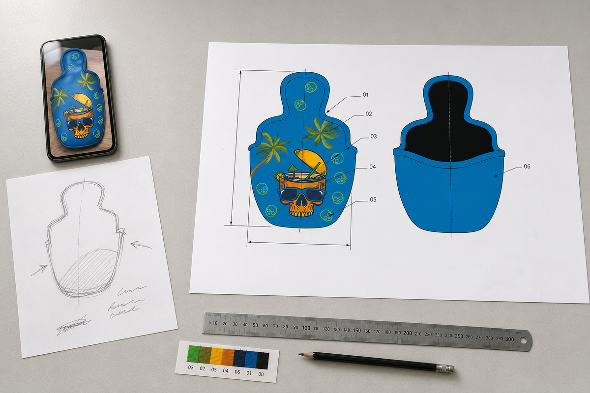 reference-photo-versus-technical-drawing-golf-headcover.webp