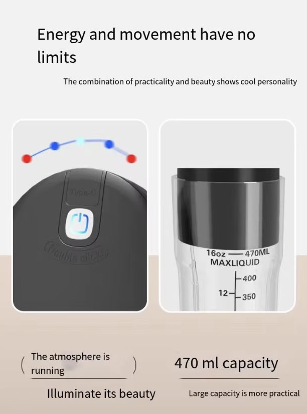 16 Oz Rechargeable Portable Blender Shakes detail (1)