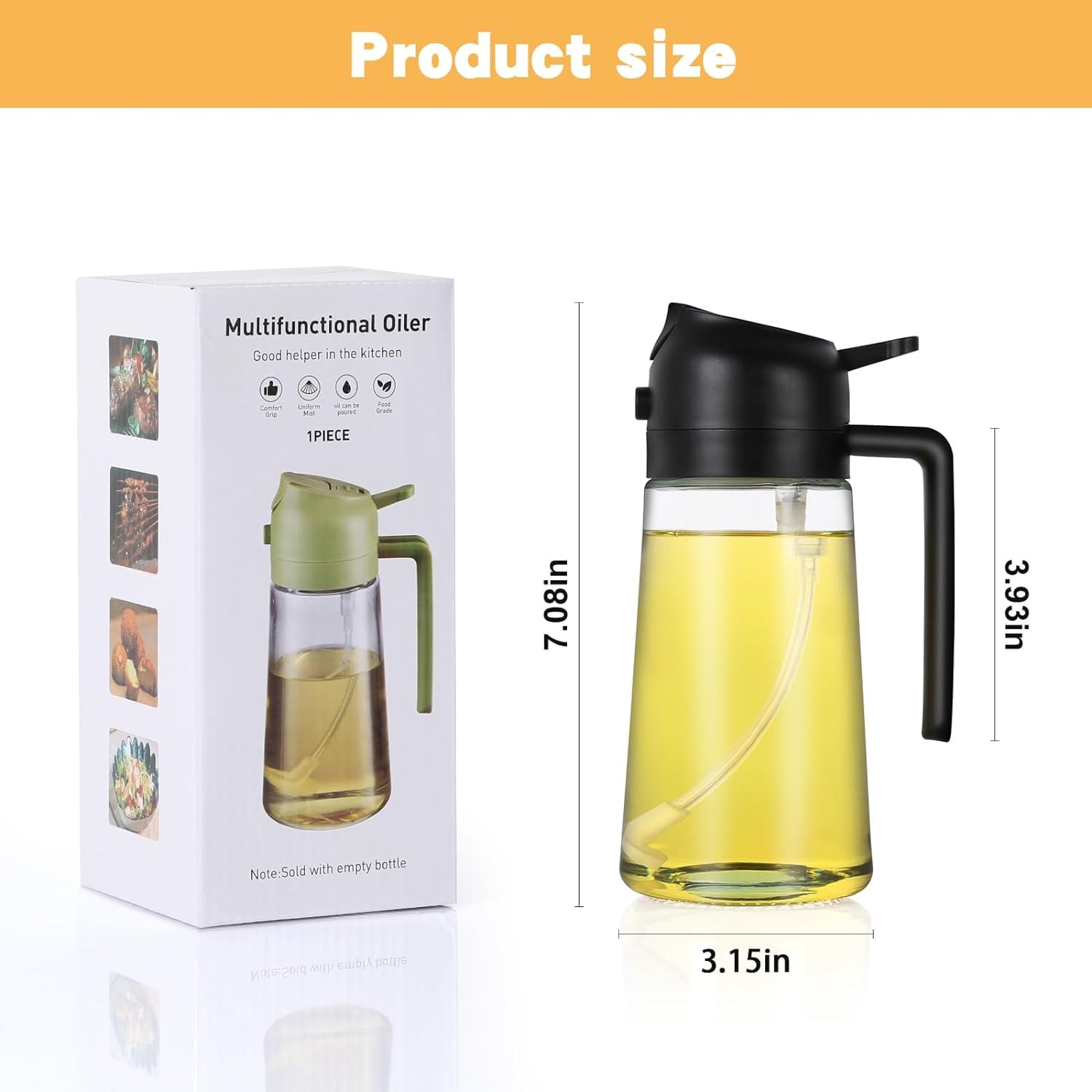 2 in 1 470ml Dispenser Bottle Glass O...