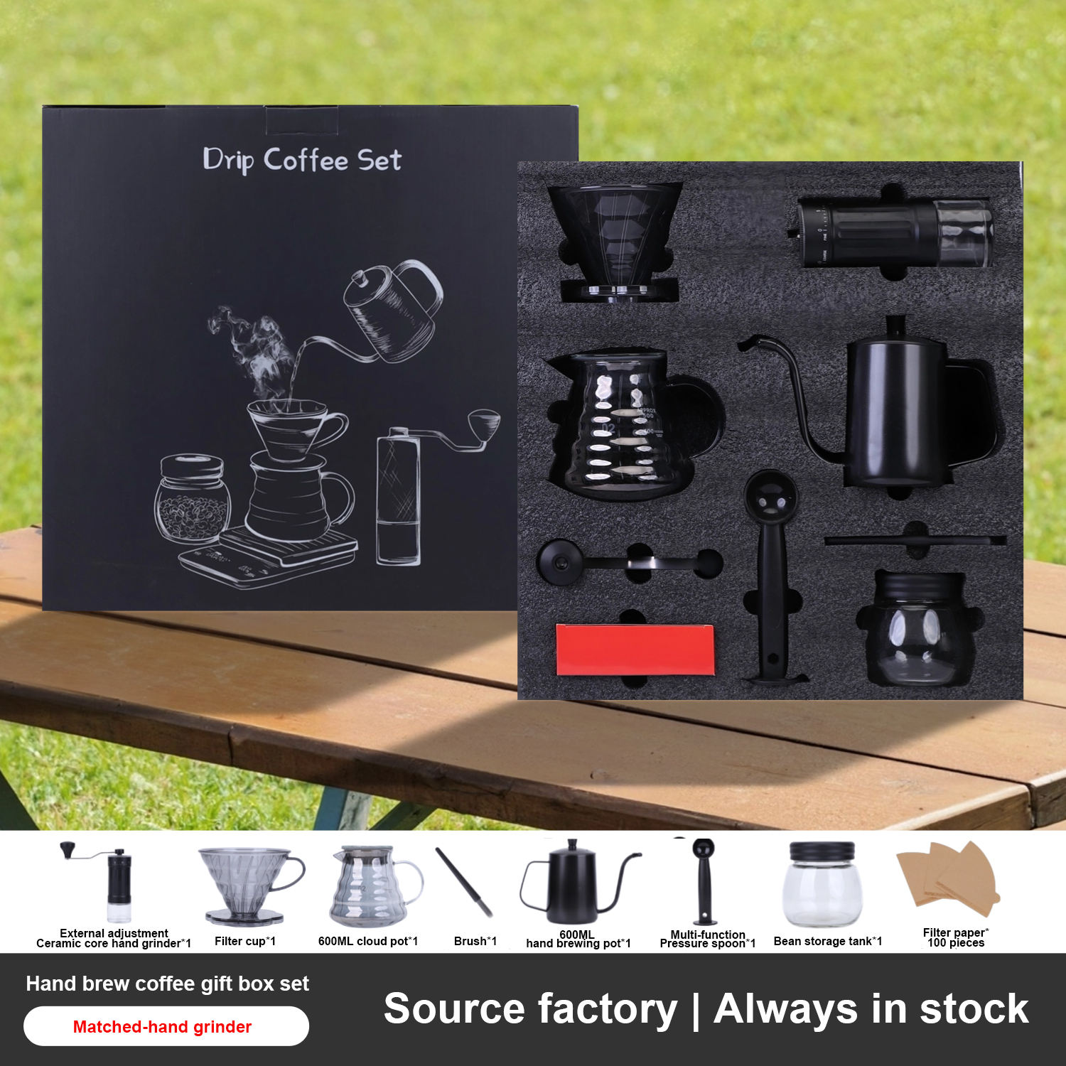 Pour Over Coffee Set Manual Stainless...