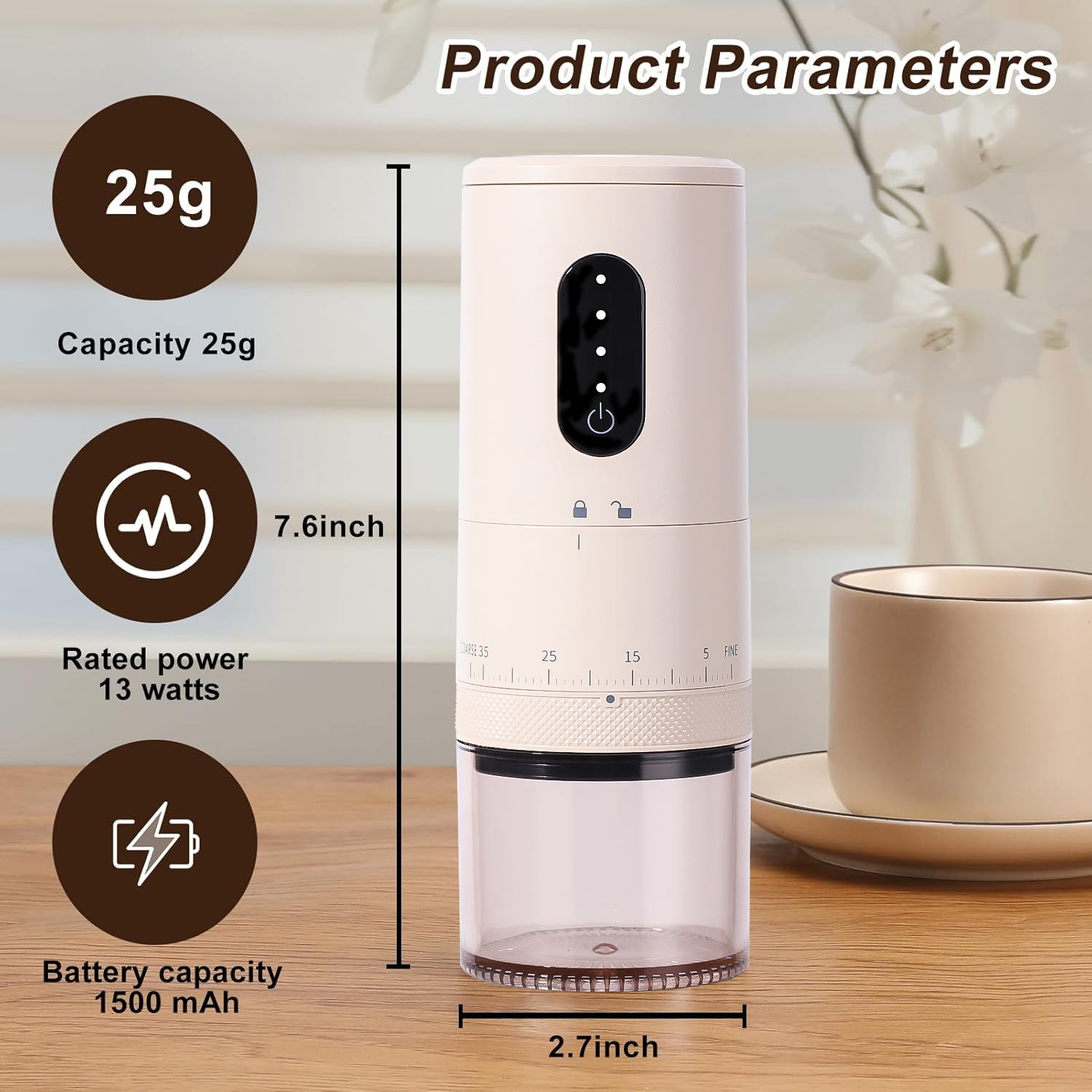 Small Cordless Mini Coffee Bean Grind...