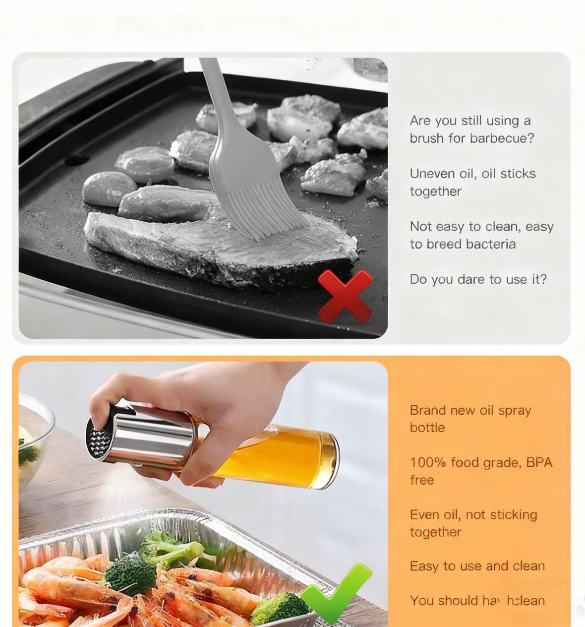 不鏽鋼橄欖油玻璃噴霧瓶，適用於烹飪和露營（詳情4）