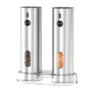 2Pack Electric Salt and Pepper Grinder Set USB Rechargeable