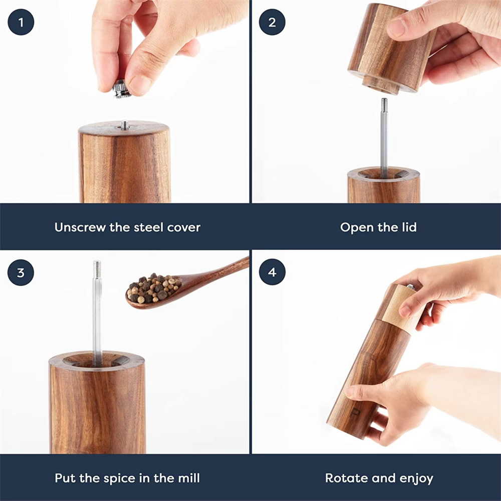 Acacia Classic Customized Adjustable Wooden Pepper01