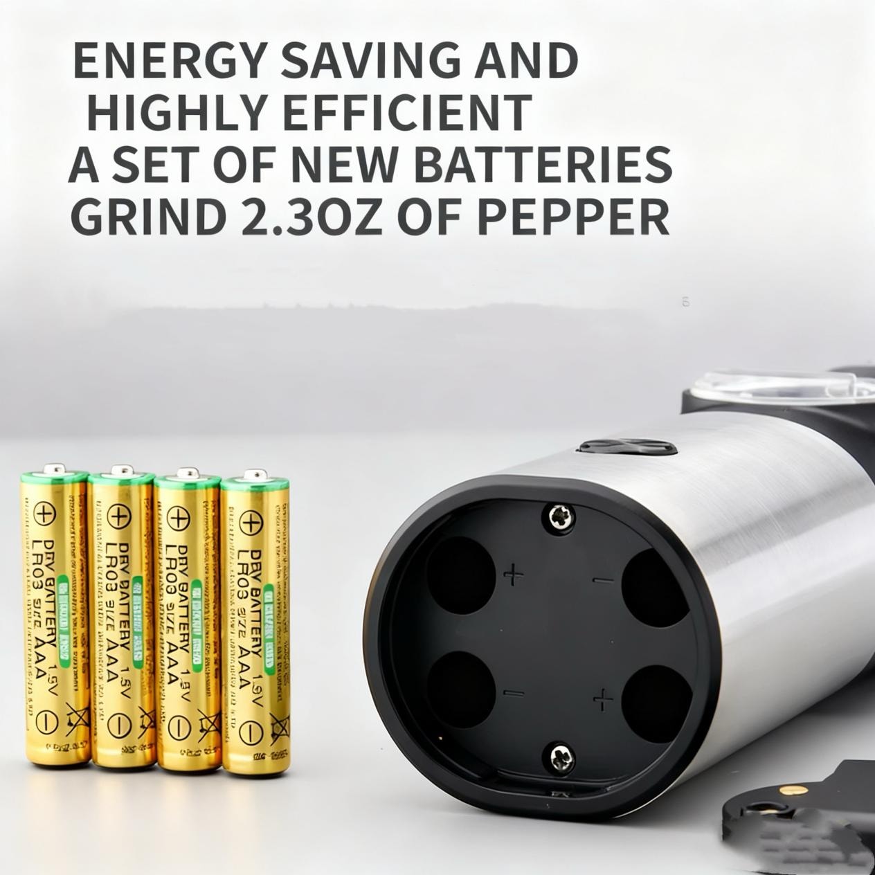 電池供電可調粗細電動胡椒研磨器，附 LED 燈（詳情 3）