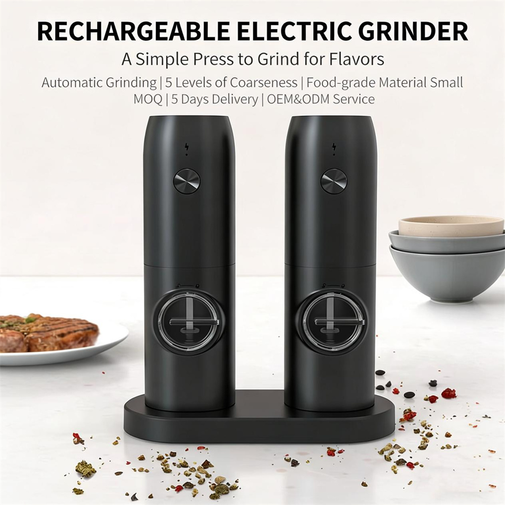 Electric Rechargeable Salt and Pepper Grinder01